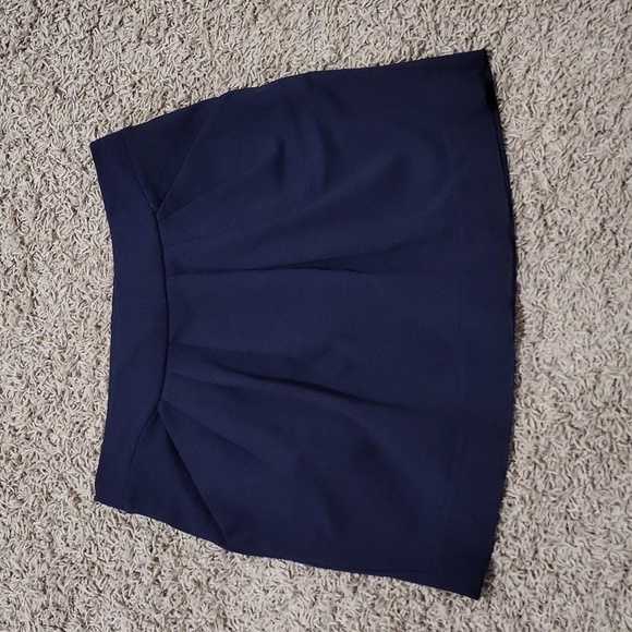 Diane Von Furstenberg Mini Skirt Jan Jersey Pleated Skirt Knit Navy Size 10 - Picture 2 of 6